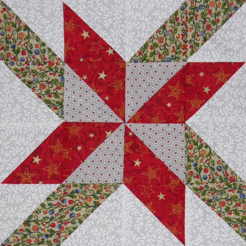Beautiful 9 Poinsettia Starts Quilt Precut Block Kits, LK Etsy