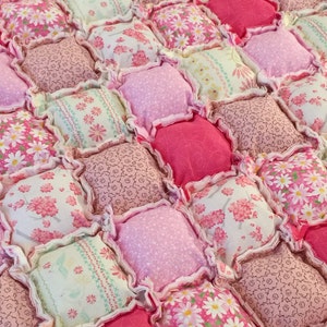 Beautiful Baby / Toddler Girl Puffy Rag Quilt KITS, Handmade by Shea L. image 1