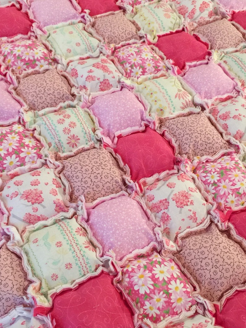 Beautiful Baby / Toddler Girl Puffy Rag Quilt KITS, Handmade by Shea L. image 1