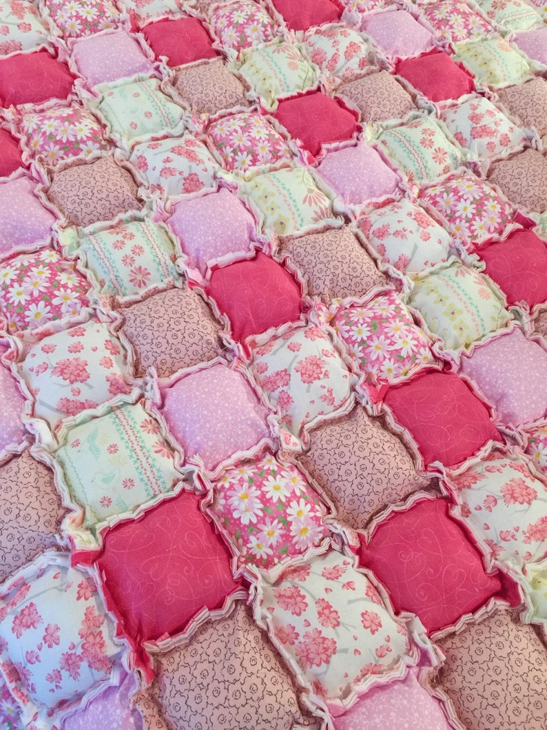 Beautiful Baby / Toddler Girl Puffy Rag Quilt KITS, Handmade by Shea L. image 2