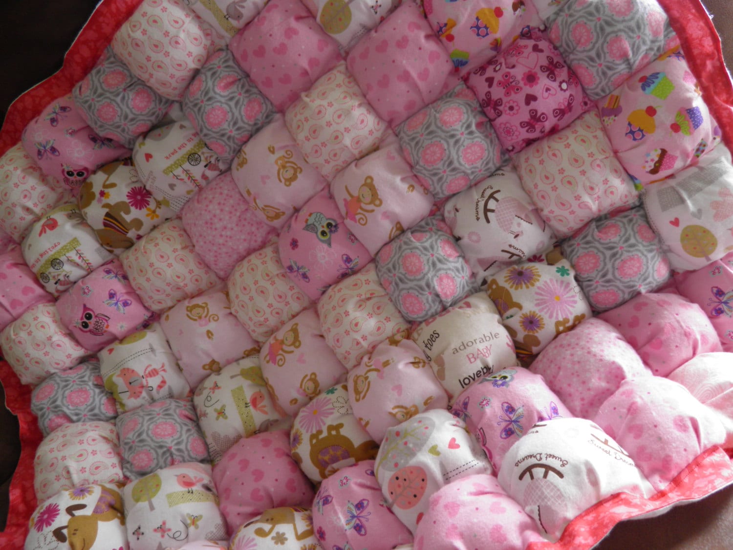 Beautiful Baby / Toddler Girl Puffy Quilt. Handmade by Shea Etsy