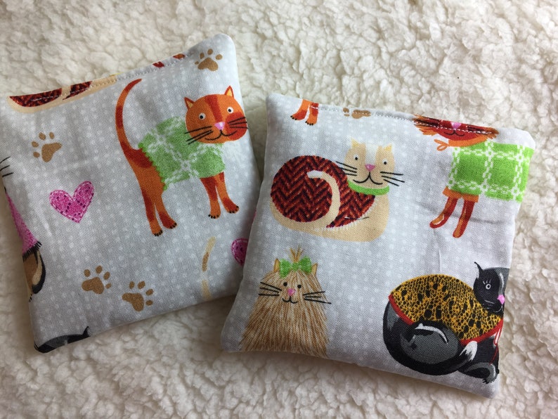 Set of 2 Cute Kitty Heating/ Cold Pads Handmade by Shea L. Etsy