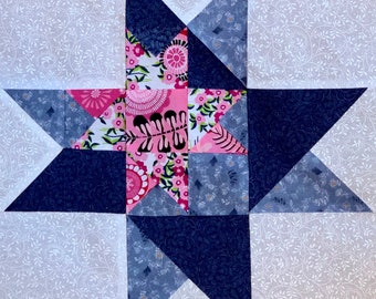 Beautiful 9 - Star Within A Star Quilt Pre-cut Block Kits, L@@K!!