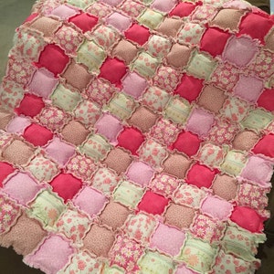 Beautiful Baby / Toddler Girl Puffy Rag Quilt KITS, Handmade by Shea L. image 5