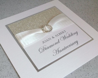 Diamond wedding anniversary card, modern, designer