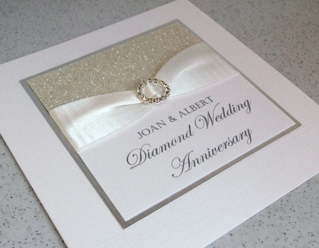 Diamond Wedding Anniversary Card, Modern, Designer - Etsy