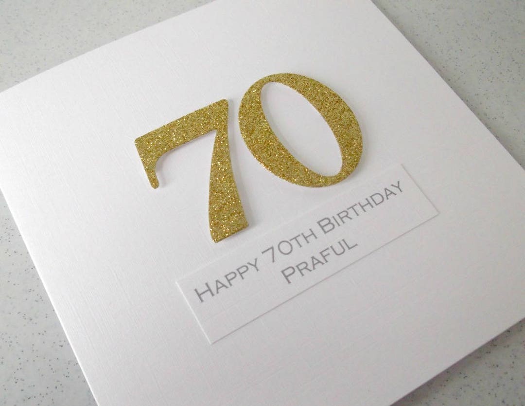 Handmade 70th Birthday Card, Personalized, Can Be Any Age, Mum, Dad ...