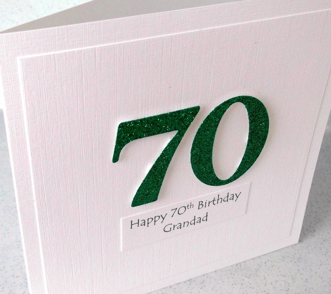 Handmade 70th Birthday Card, Personalized, Can Be Any Age, Dad, Grandad ...