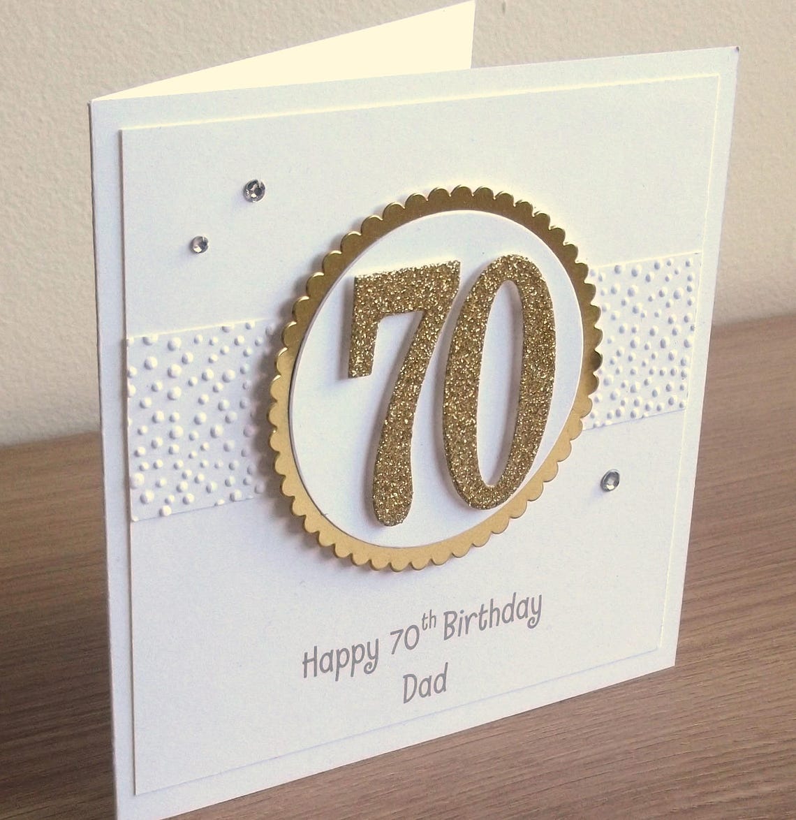 Handmade 70th Birthday Card, Personalized, Can Be Any Age or Colour ...