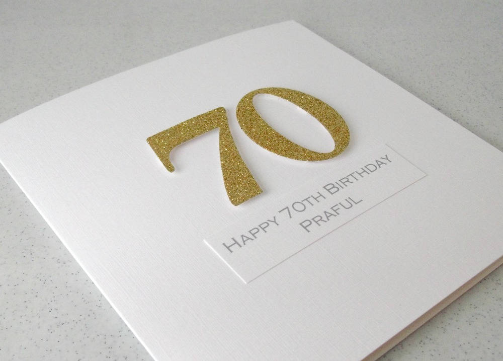 Handmade 70th Birthday Card, Personalized, Can Be Any Age, Mum, Dad ...