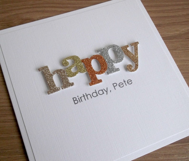 handmade birthday card personalized any age andor name etsy