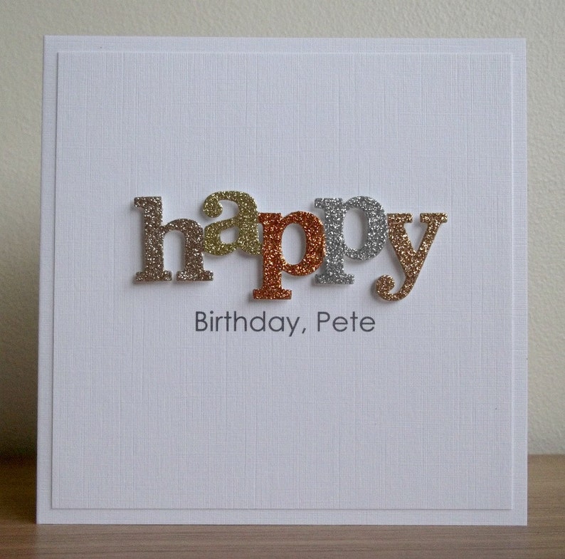 Handmade Birthday Card Personalized Any Age And/or Name Etsy UK