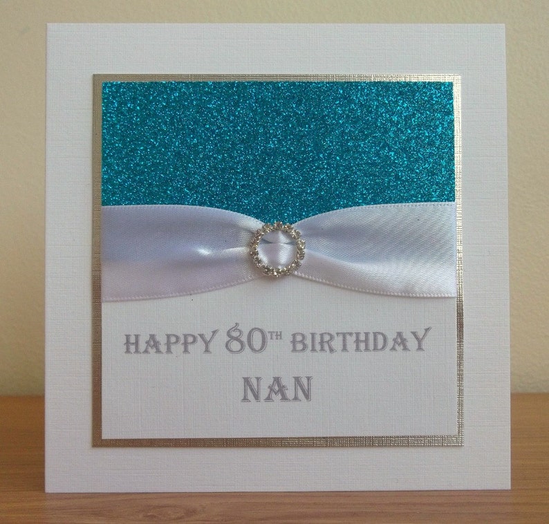 Handmade 80th birthday card personalised nan grandma Etsy
