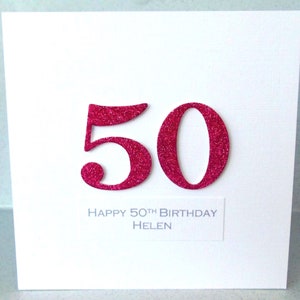 Cartão de aniversário de 50 anos feito à mão, personalizado