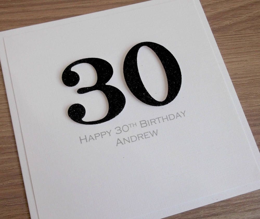 Handmade 30th birthday card personalized can be any age or | Etsy