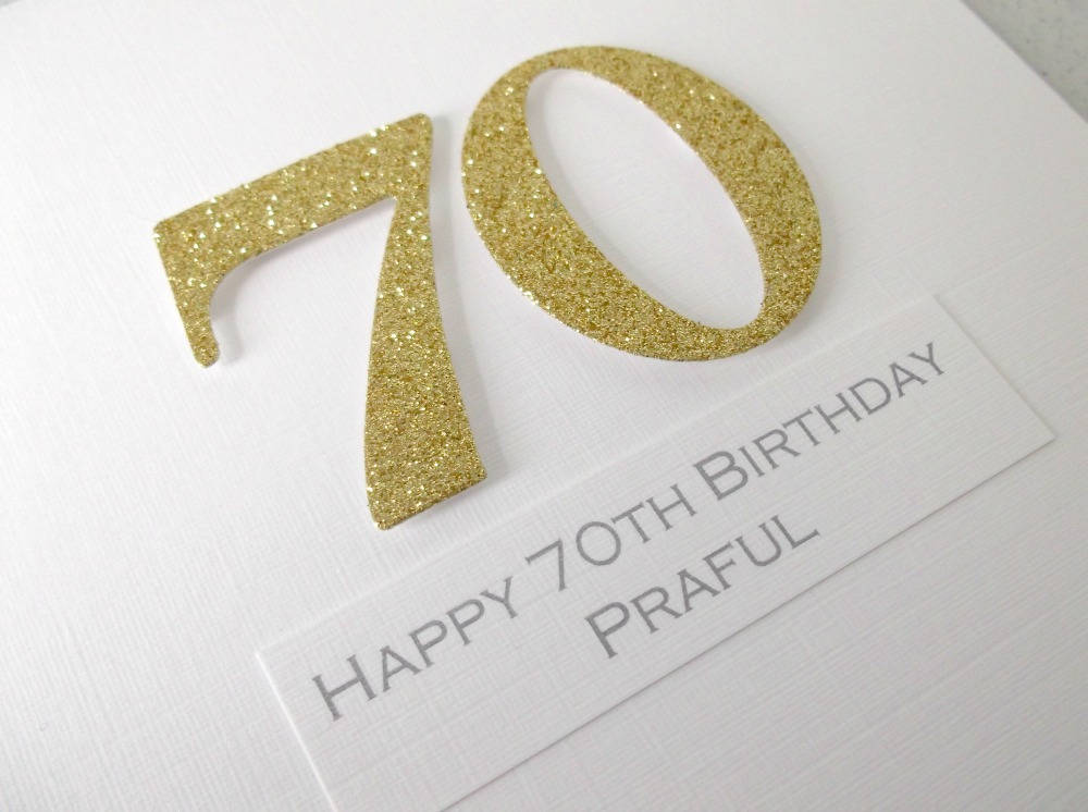 Handmade 70th Birthday Card, Personalized, Can Be Any Age, Mum, Dad ...