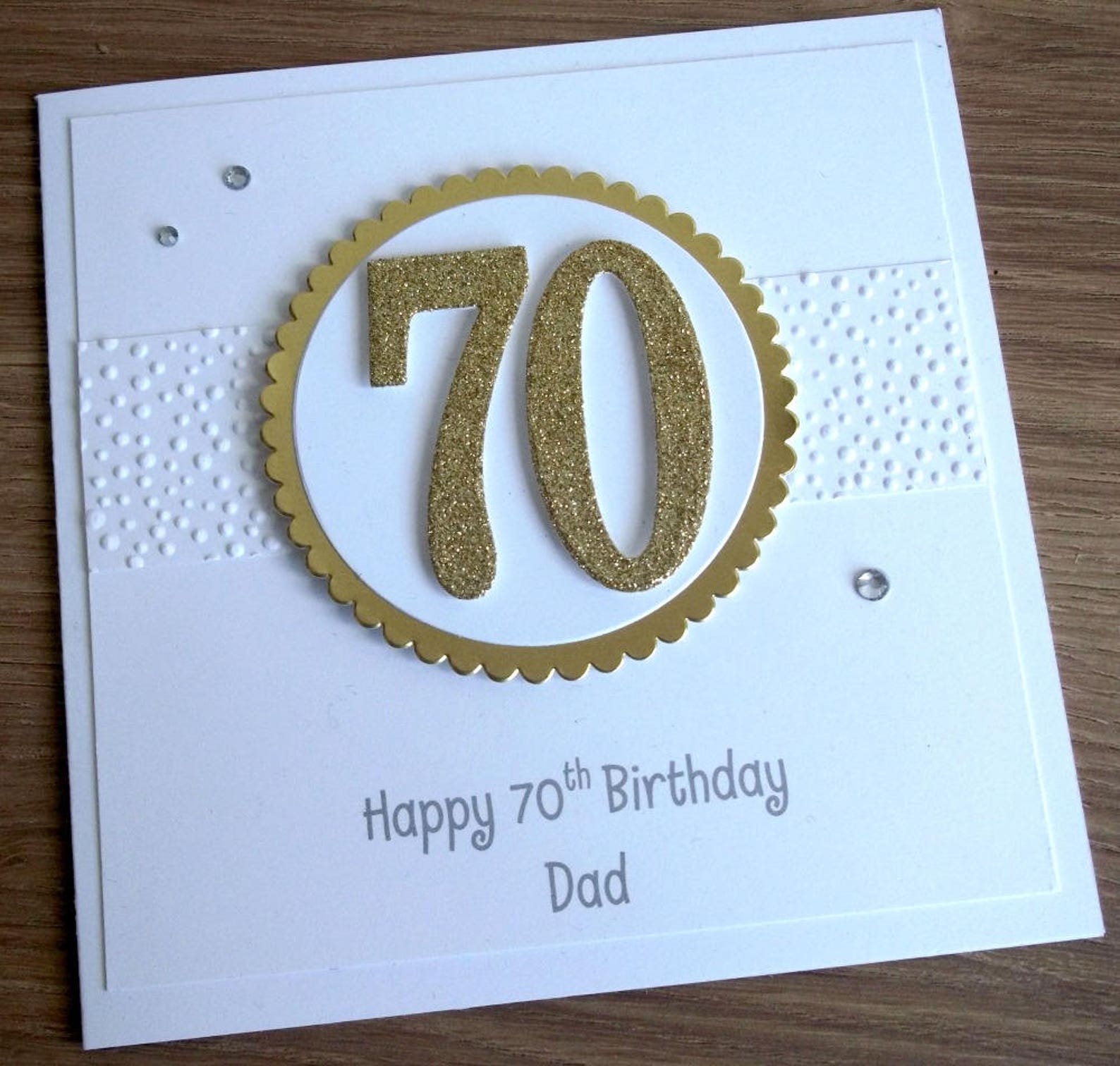Handmade 70th Birthday Card, Personalized, Can Be Any Age or Colour ...