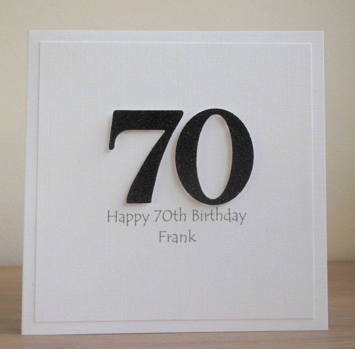 Handmade 70th Birthday Card, Personalized, Can Be Any Age or Colour ...