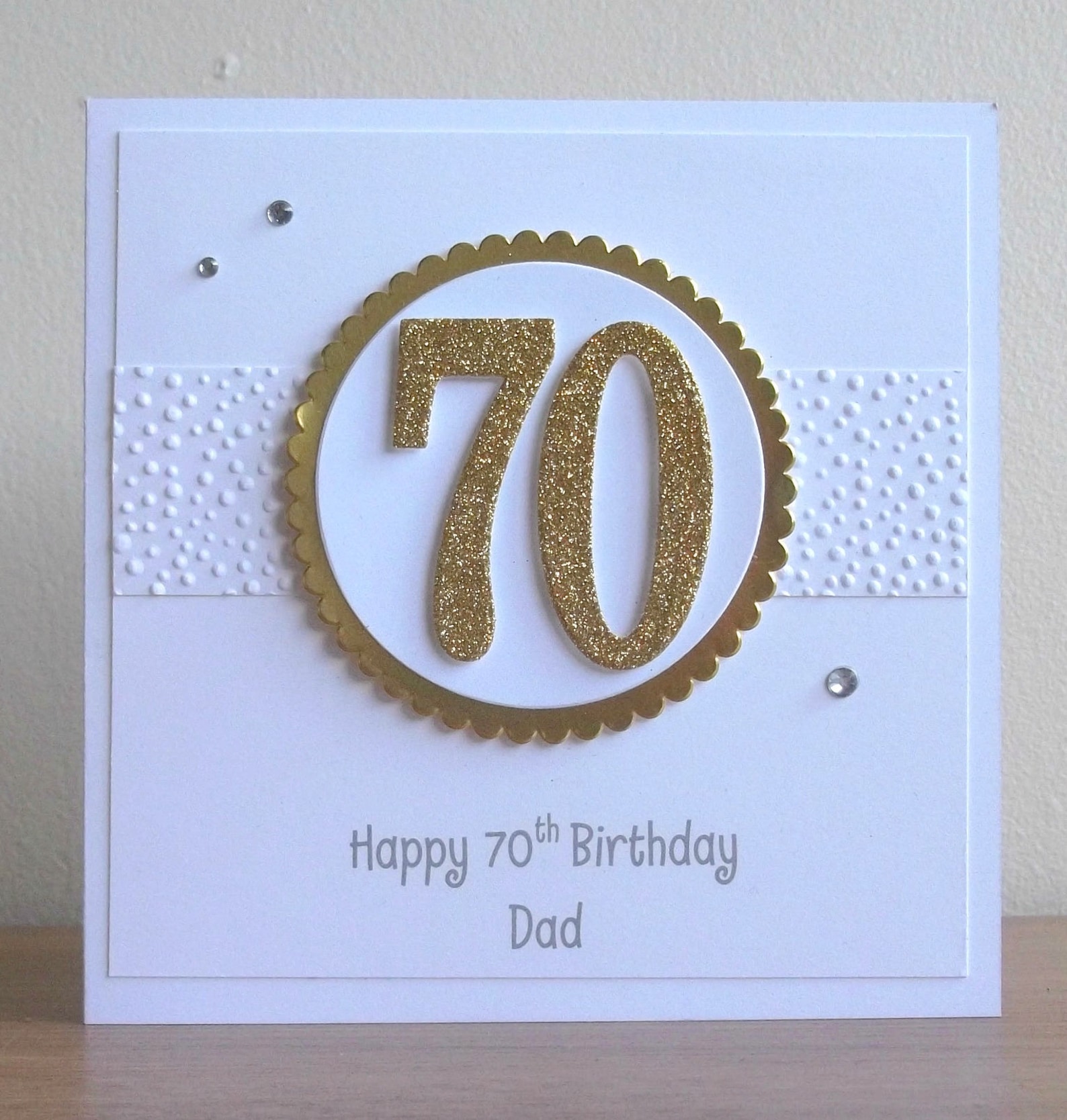 Handmade 70th Birthday Card, Personalized, Can Be Any Age or Colour ...