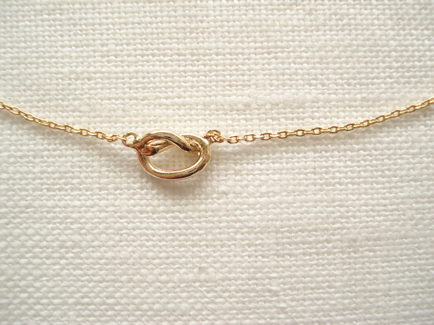 Tiny gold knot necklace..simple handmade jewelry everyday Etsy