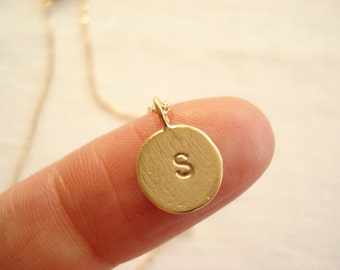 Initial Necklace...Gold personalized jewelry for bridesmaid gift, flower girl, simple everyday, bridal jewelry, wedding
