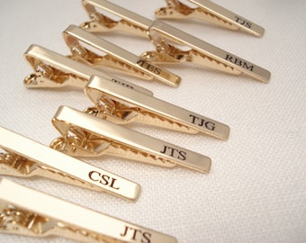 Personalized Tie Clip...Groomsmen's gift, Gold or Silver custom engraved Tie Bar, Father, Brother and Best mans gift, Wedding gift for him