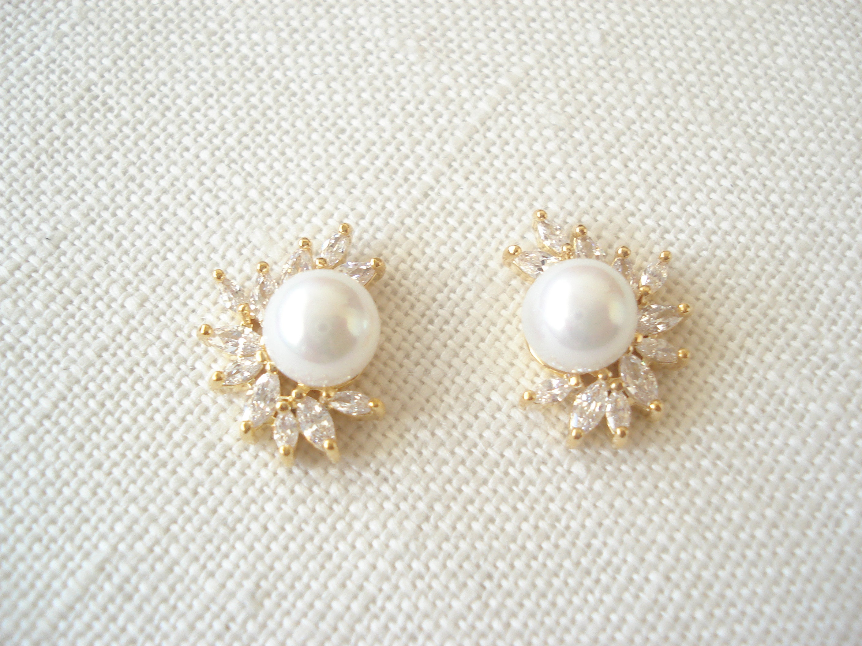 Pearl Earrings...solitaire Pearl in Gold or Silver or Rose Gold Setting,  Bridesmaid Gift, Wedding Jewelry, Bridal Jewelry - Etsy