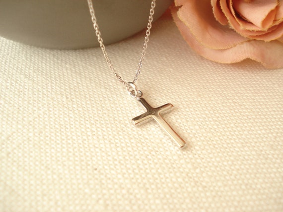 Jewels Obsession Cross Necklace Rhodium-plated 925 Silver Heart /& Cross Pendant with 24 Necklace
