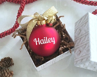 Personalized Ornament - Glass Ornament - Keepsake Ornament - Family Ornament - Baby's First Ornament - Couples Ornament - Ball Ornament