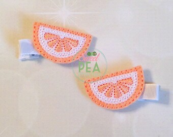 Citrus Hair Clips - Girls hair Accessories - Alligator Clips - Orange Slices Hair Clips - Fruity Hair Accessories