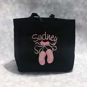 Dance Bag Tote Bag Overnight Bag Ballet bag Sports Bag Sleepover Bag Weekend Bag Personalized Tote Bag Monogram Tote Bag image 3