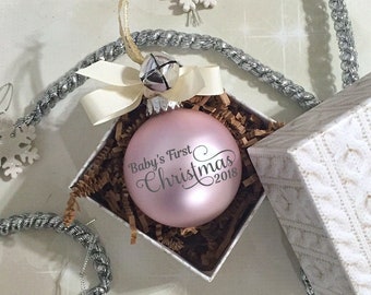 Personalized Ornament - Glass Ornament - Keepsake Ornament - Family Ornament - Baby's First Ornament - Couples Ornament - Ball Ornament