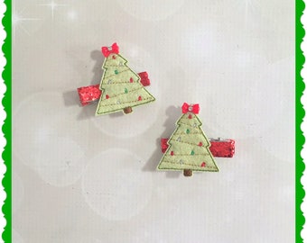 Christmas Hair Clips - Girls Hair Clips -Christmas tree Hair Clips -girls Hair Accessories -Christmas Tree alligator Clips -Baby's hair clip