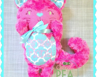 Personalized Plush Cat - Stuffed Animal - Stuffed Kitty cat - Plush Toy - Embroidered Cat - Kitten - Kitty Cat