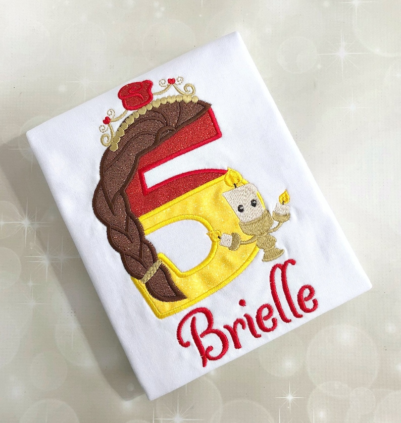PERSONALIZED Beauty And the Beast "Belle" BIRTHDAY SHIRT ADD NAME AGE FOR FAMILY 