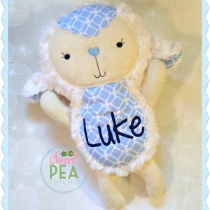 Personalized Lamb Stuffed animal Monogram Lamb Plush Lamb Personalized Baby Gift Baby Shower gift Easter gift Easter Lamb image 2