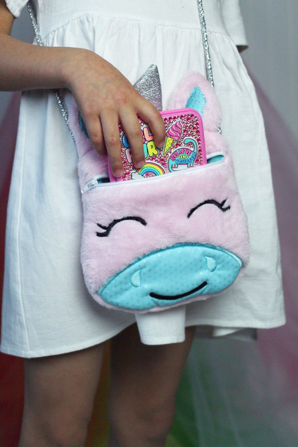 Unicorn Purse Little Girl Unicorn Bag Embroidered Zipper Etsy