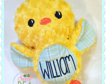 Stuffed animal Chick - personalized plush chick - embroidered chick - Easter gift - personalized stuffed animal - Easter Chick - Monogram