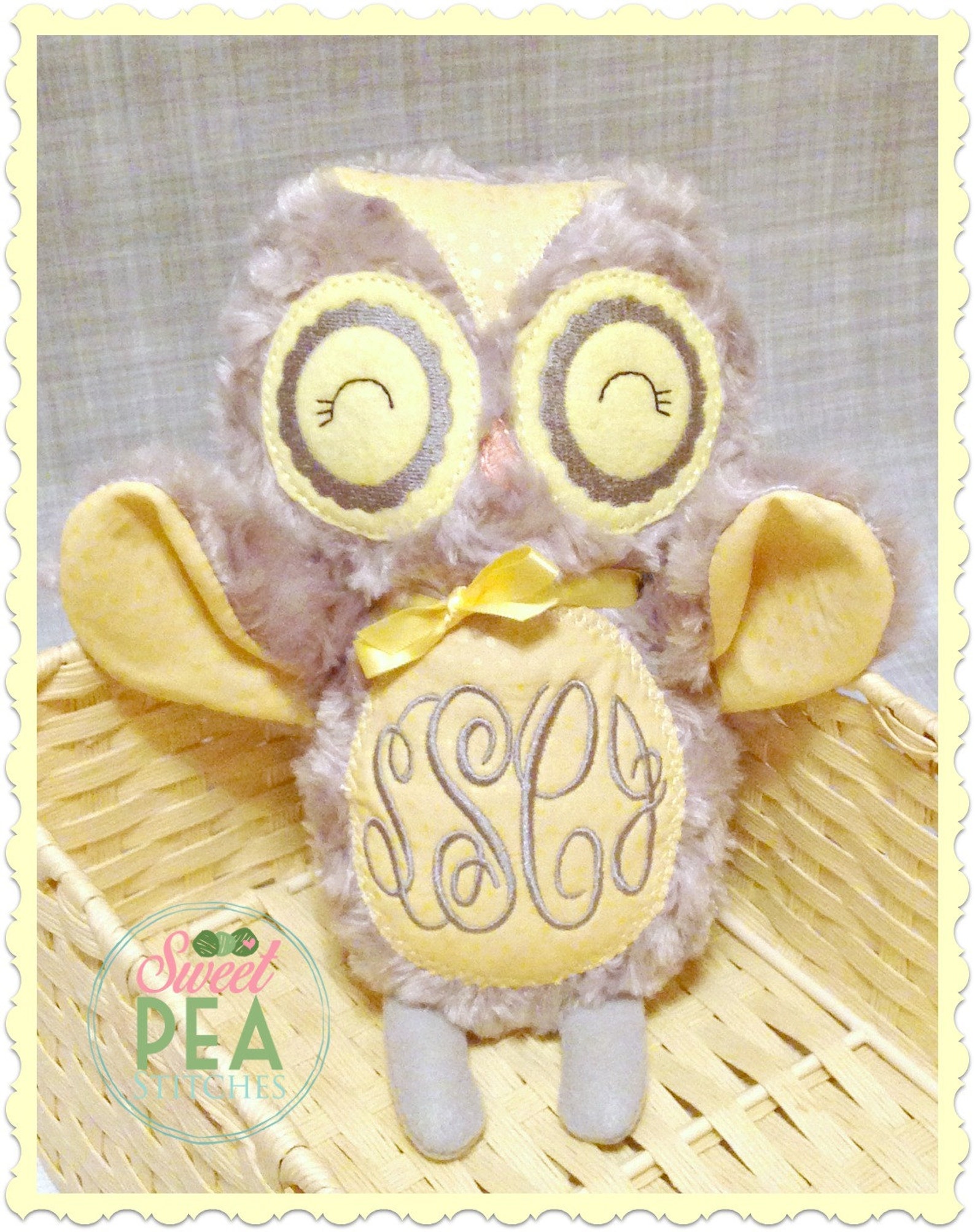 Personalized Owl Stuffie Stuffed Animal Monogram Owl Etsy