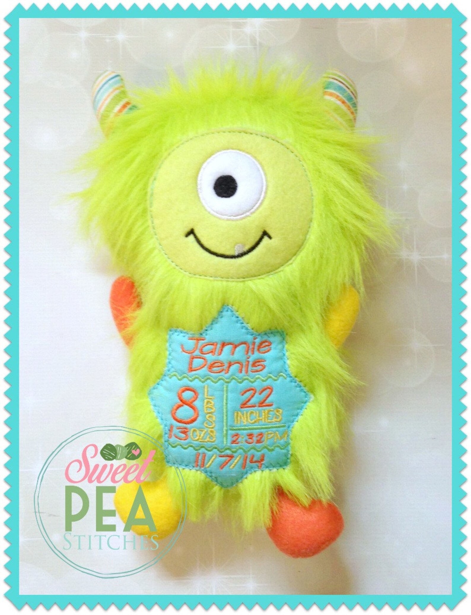 Personalized Plush Monster Stuffed Animal Monster Monogram | Etsy
