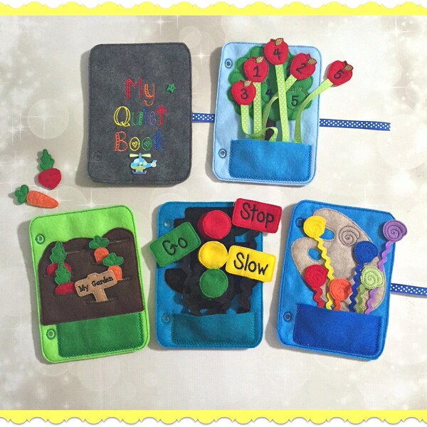 Quiet Book - starter kit - Busy Book - Pre School Learning - Activity Book - Toddler Learning - Kids Activity Pages - Felt Toys