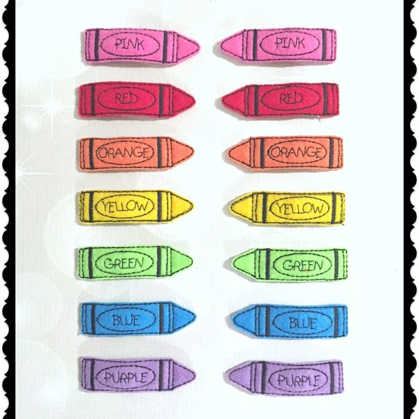 Crayon Hair Clips - Girls hair Accessories - Snap Clips - Back to School Hair Clips - Crayon Hair Accessories - Birthday Party Favors