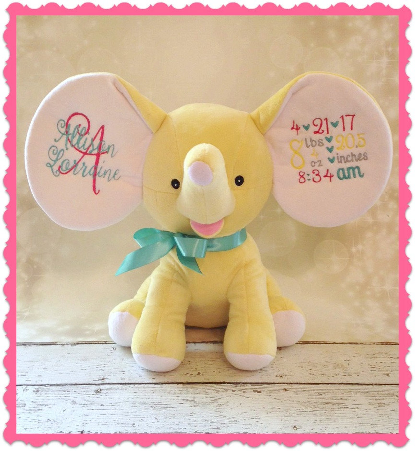 Personalized Elephant Stuffie Elephant stuffed animal | Etsy