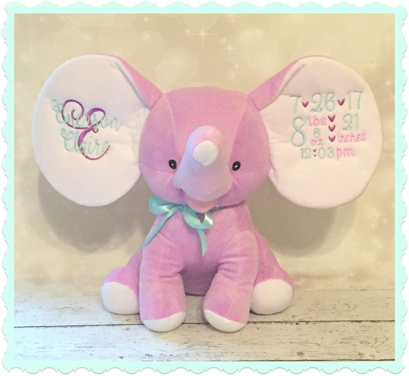 Personalized Elephant Stuffie Elephant Stuffed Animal Etsy