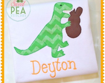 Boys Easter Shirt - Personalized Easter Shirt - Dinosaur Easter Shirt - Kids Dino Easter Shirt - Embroidered Easter Shirt