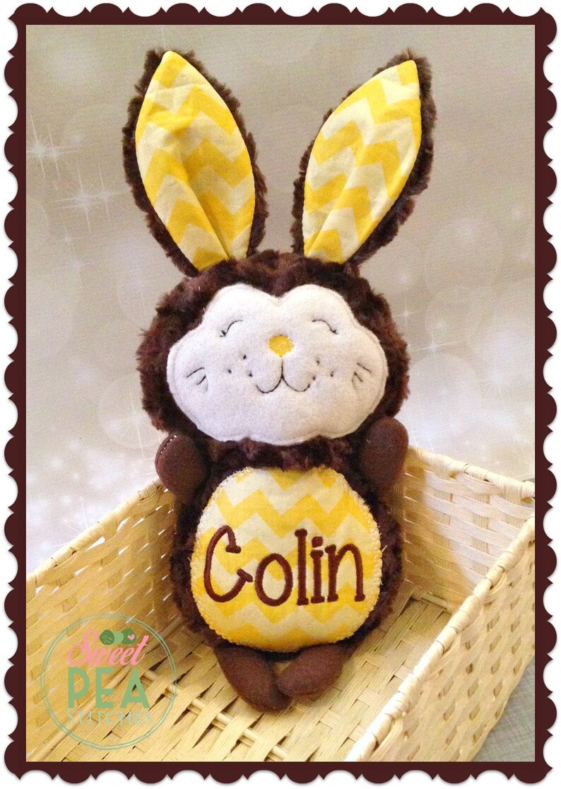 Stuffed animal bunny personalized plush bunny embroidered Etsy