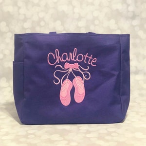 Dance Bag Tote Bag Overnight Bag Ballet bag Sports Bag Sleepover Bag Weekend Bag Personalized Tote Bag Monogram Tote Bag image 1