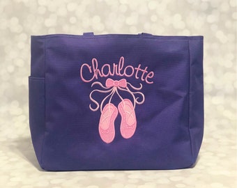 Dance Bag - Tote Bag - Overnight Bag - Ballet bag - Sports Bag - Sleepover Bag - Weekend Bag - Personalized Tote Bag - Monogram Tote Bag