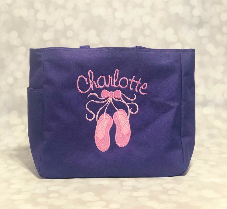 Dance Bag Tote Bag Overnight Bag Ballet bag Sports Bag Sleepover Bag Weekend Bag Personalized Tote Bag Monogram Tote Bag image 1