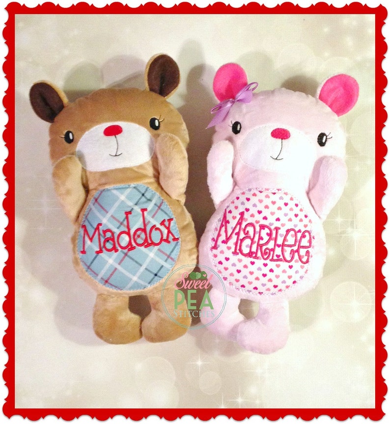Stuffed animal bear personalized plush bear embroidered | Etsy